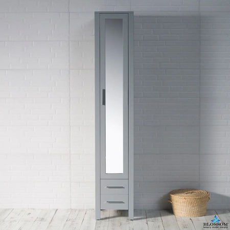 Blossom Sydney 15-Inch Modern Freestanding Linen Cabinet with Full-Length Mirror - Quality Home Distribution
