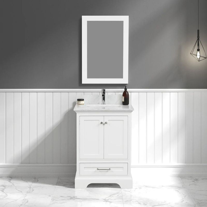 Blossom Copenhagen 027 Solid Wood Freestanding Vanity with Carrara Marble Top - Quality Home Distribution