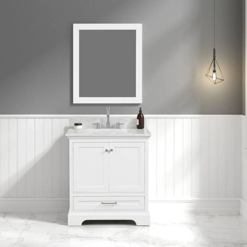 Blossom Copenhagen 027 Solid Wood Freestanding Vanity with Carrara Marble Top - Quality Home Distribution
