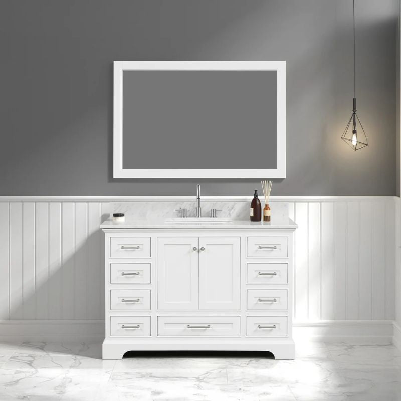 Blossom Copenhagen 027 Solid Wood Freestanding Vanity with Carrara Marble Top - Quality Home Distribution