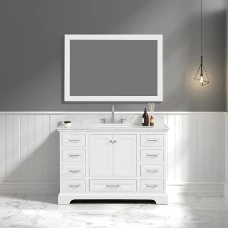 Blossom Copenhagen 027 Solid Wood Freestanding Vanity with Carrara Marble Top - Quality Home Distribution