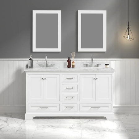 Blossom Copenhagen 027 Solid Wood Freestanding Vanity with Carrara Marble Top - Quality Home Distribution
