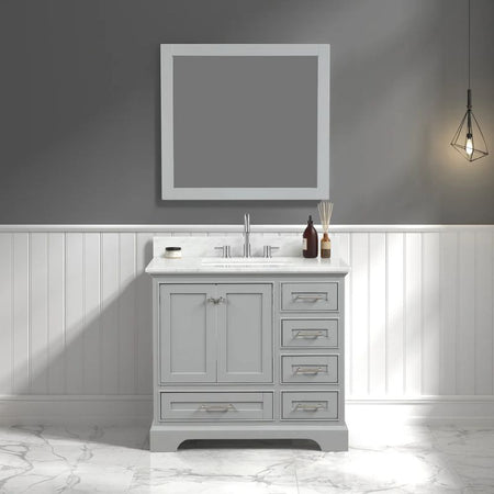 Blossom Copenhagen 027 Solid Wood Freestanding Vanity with Carrara Marble Top - Quality Home Distribution
