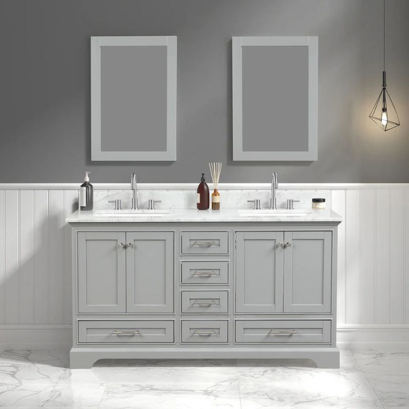 Blossom Copenhagen 027 Solid Wood Freestanding Vanity with Carrara Marble Top - Quality Home Distribution