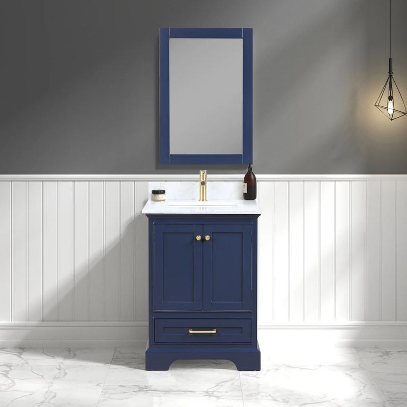 Blossom Copenhagen 027 Solid Wood Freestanding Vanity with Carrara Marble Top - Quality Home Distribution