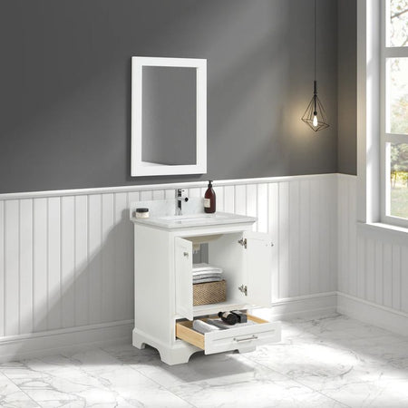 Blossom Copenhagen 027 Solid Wood Freestanding Vanity with Carrara Marble Top - Quality Home Distribution