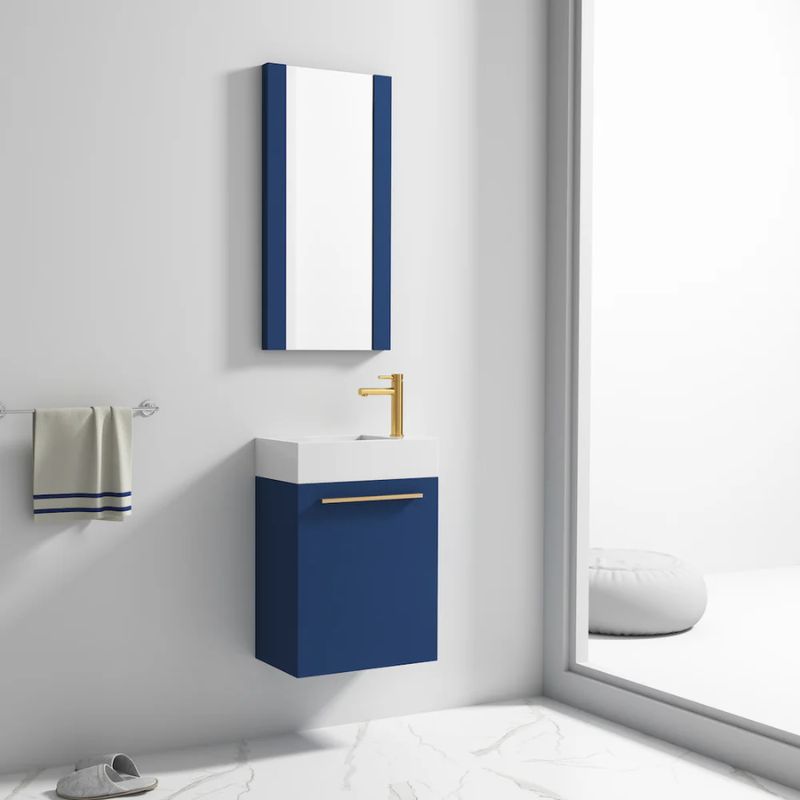 Blossom Colmar 18" Wood Framed Wall Mirror – Minimalist Bathroom Vanity Mirror - Quality Home Distribution