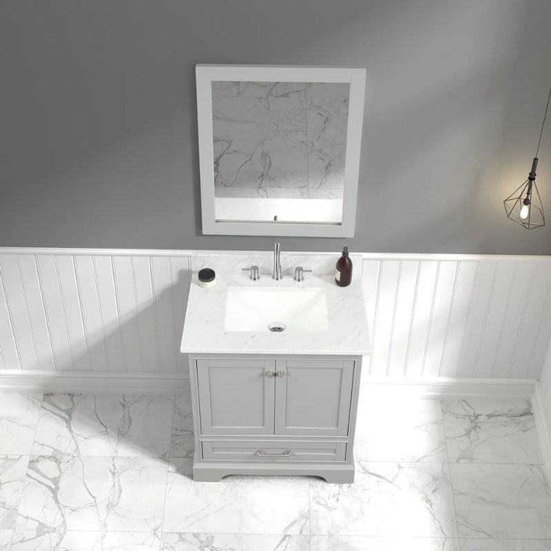 Blossom Copenhagen 027 Solid Wood Freestanding Vanity with Carrara Marble Top - Quality Home Distribution