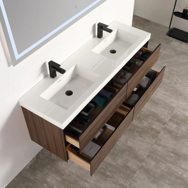 Blossom Annecy 040 Wall-Hung Modern Bathroom Vanity with Soft-Close Drawers - QHD