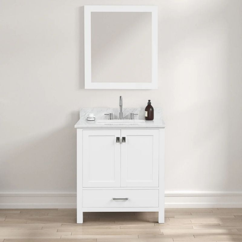 Blossom Geneva 026 Freestanding Solid Wood Vanity with Carrara Marble Top - Quality Home Distribution