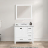 Blossom Geneva 026 Freestanding Solid Wood Vanity with Carrara Marble Top - Quality Home Distribution