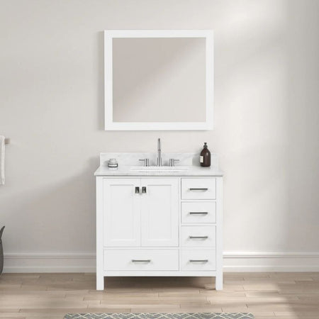 Blossom Geneva 026 Freestanding Solid Wood Vanity with Carrara Marble Top - Quality Home Distribution