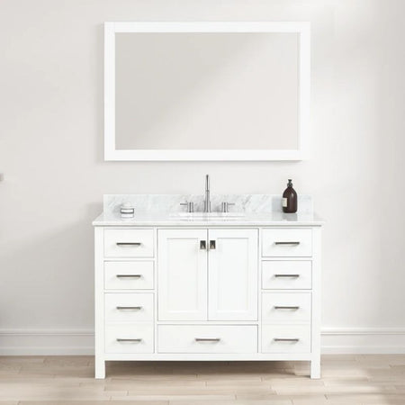 Blossom Geneva 026 Freestanding Solid Wood Vanity with Carrara Marble Top - Quality Home Distribution