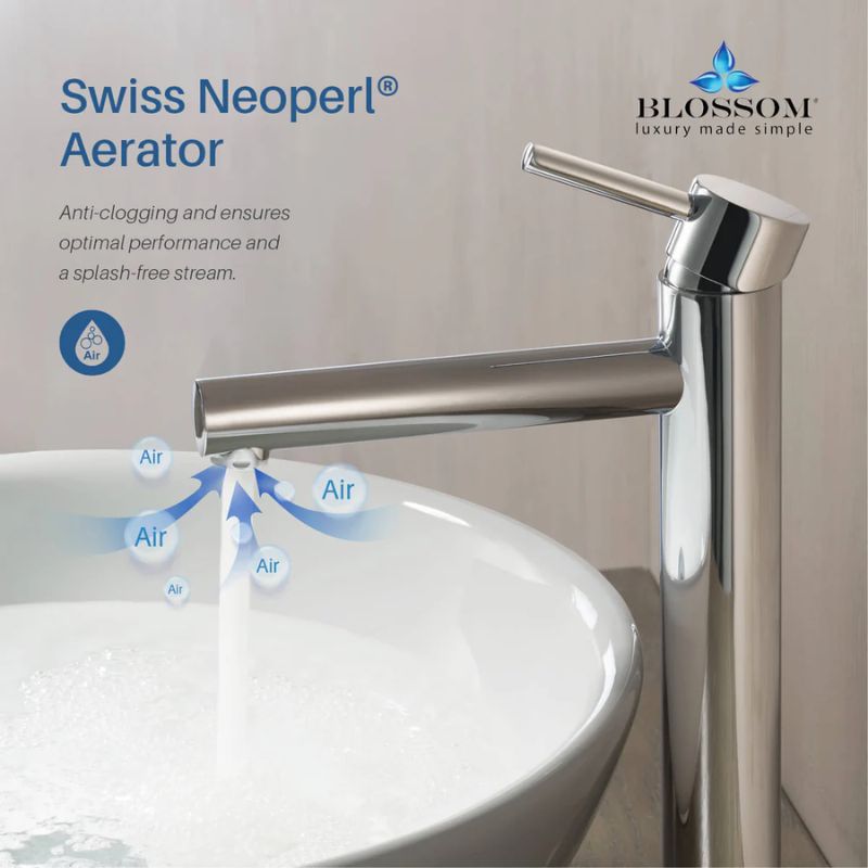 Blossom F01-117 Tall Single Handle Bathroom Vessel Faucet - Quality Home Distribution