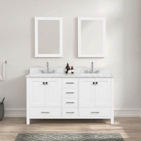 Blossom Geneva 026 Freestanding Solid Wood Vanity with Carrara Marble Top - Quality Home Distribution