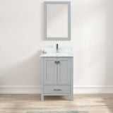 Blossom Geneva 026 Freestanding Solid Wood Vanity with Carrara Marble Top - Quality Home Distribution