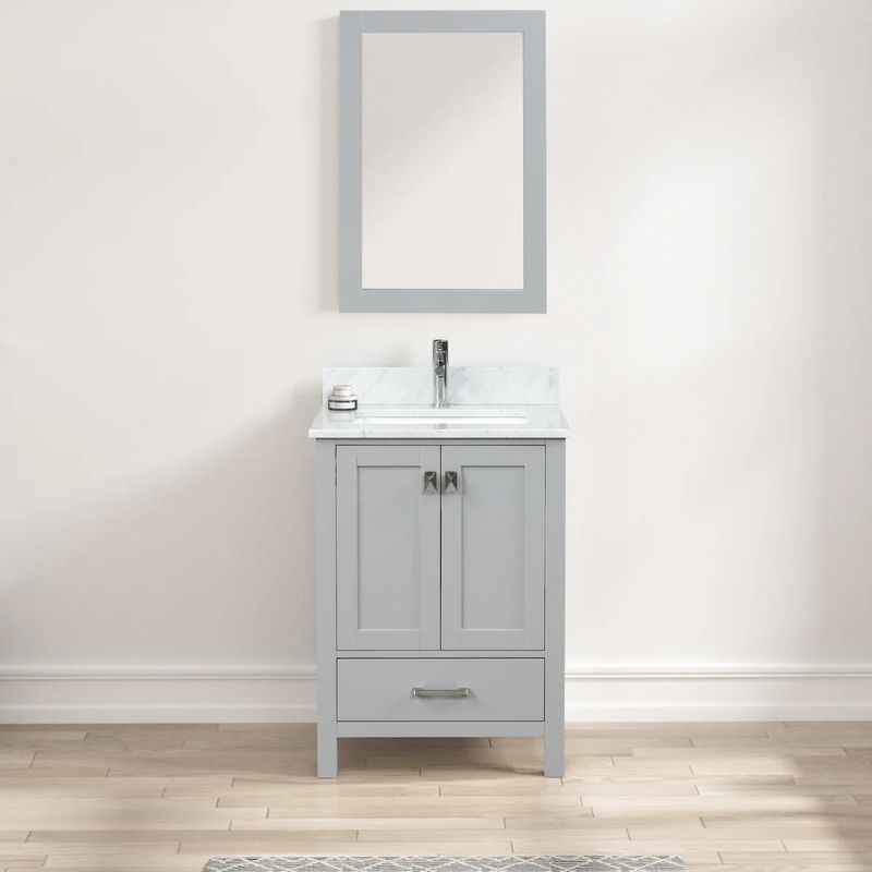 Blossom Geneva 026 Freestanding Solid Wood Vanity with Carrara Marble Top - Quality Home Distribution
