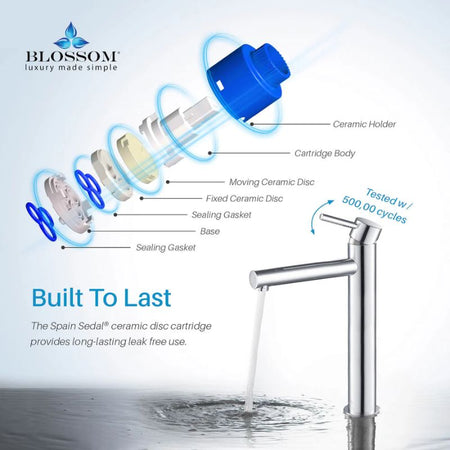 Blossom F01-117 Tall Single Handle Bathroom Vessel Faucet - Quality Home Distribution