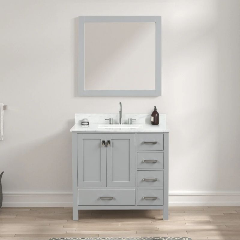 Blossom Geneva 026 Freestanding Solid Wood Vanity with Carrara Marble Top - Quality Home Distribution