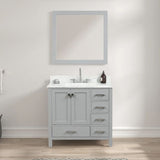 Blossom Geneva 026 Freestanding Solid Wood Vanity with Carrara Marble Top - Quality Home Distribution