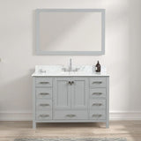 Blossom Geneva 026 Freestanding Solid Wood Vanity with Carrara Marble Top - Quality Home Distribution