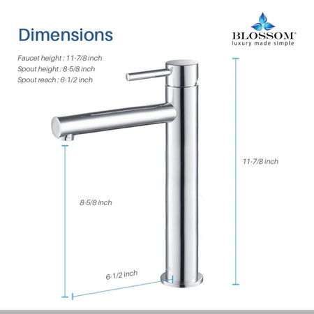 Blossom F01-117 Tall Single Handle Bathroom Vessel Faucet - Quality Home Distribution