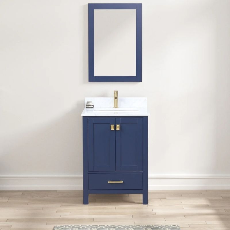 Blossom Geneva 026 Freestanding Solid Wood Vanity with Carrara Marble Top - Quality Home Distribution