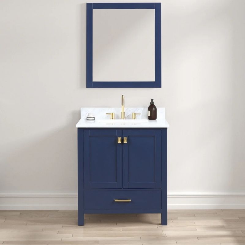 Blossom Geneva 026 Freestanding Solid Wood Vanity with Carrara Marble Top - Quality Home Distribution