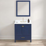 Blossom Geneva 026 Freestanding Solid Wood Vanity with Carrara Marble Top - Quality Home Distribution