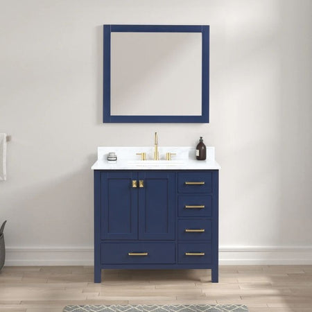 Blossom Geneva 026 Freestanding Solid Wood Vanity with Carrara Marble Top - Quality Home Distribution