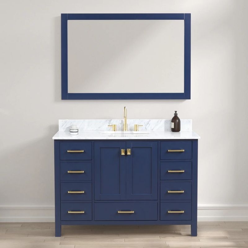 Blossom Geneva 026 Freestanding Solid Wood Vanity with Carrara Marble Top - Quality Home Distribution
