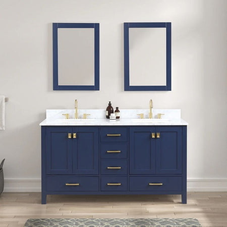 Blossom Geneva 026 Freestanding Solid Wood Vanity with Carrara Marble Top - Quality Home Distribution