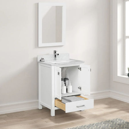 Blossom Geneva 026 Freestanding Solid Wood Vanity with Carrara Marble Top - Quality Home Distribution