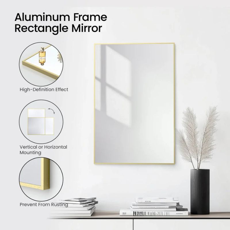 Blossom FM1 Metal Framed Wall Mirror - Shatterproof & Rust-Resistant Design - Quality Home Distribution