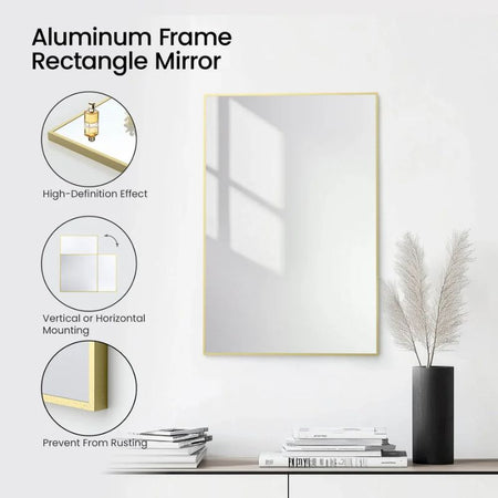 Blossom FM1 Metal Framed Wall Mirror - Shatterproof & Rust-Resistant Design - Quality Home Distribution