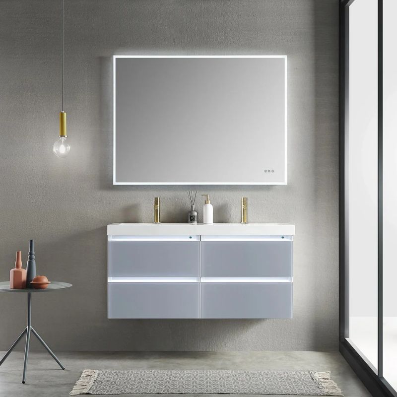 Blossom Jena 018 Wall-Mounted Modern Vanity with Integrated LED Lighting - Quality Home Distribution