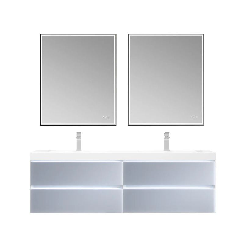 Blossom Jena 018 Wall-Mounted Modern Vanity with Integrated LED Lighting - Quality Home Distribution