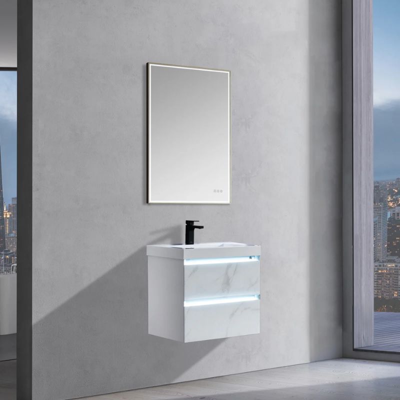 Blossom Jena 018 Wall-Mounted Modern Vanity with Integrated LED Lighting - Quality Home Distribution