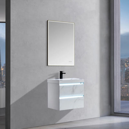 Blossom Jena 018 Wall-Mounted Modern Vanity with Integrated LED Lighting - Quality Home Distribution