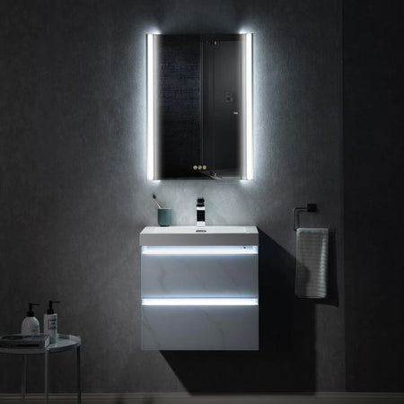 Blossom Jena 018 Wall-Mounted Modern Vanity with Integrated LED Lighting - Quality Home Distribution