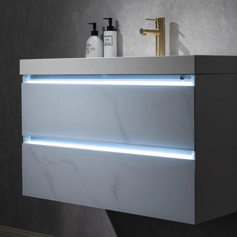 Blossom Jena 018 Wall-Mounted Modern Vanity with Integrated LED Lighting - Quality Home Distribution