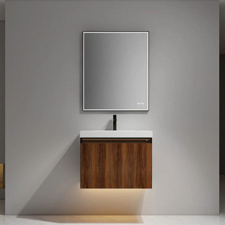 Blossom Lille 043 Wall-Mounted Vanity with Dual LED Lighting & Hidden Drawer - Quality Home Distribution