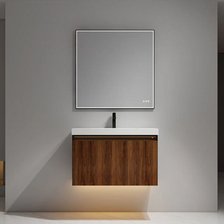 Blossom Lille 043 Wall-Mounted Vanity with Dual LED Lighting & Hidden Drawer - Quality Home Distribution