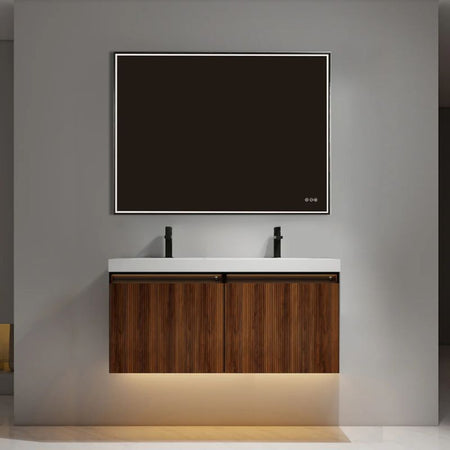 Blossom Lille 043 Wall-Mounted Vanity with Dual LED Lighting & Hidden Drawer - Quality Home Distribution