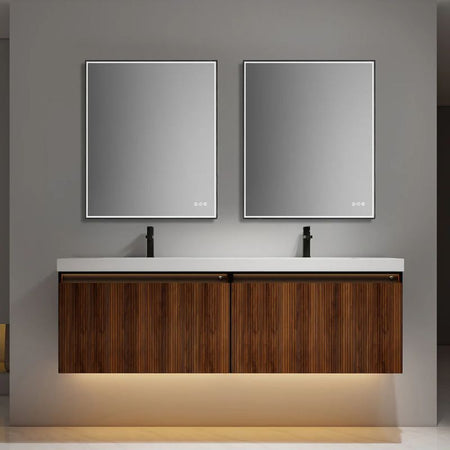 Blossom Lille 043 Wall-Mounted Vanity with Dual LED Lighting & Hidden Drawer - Quality Home Distribution