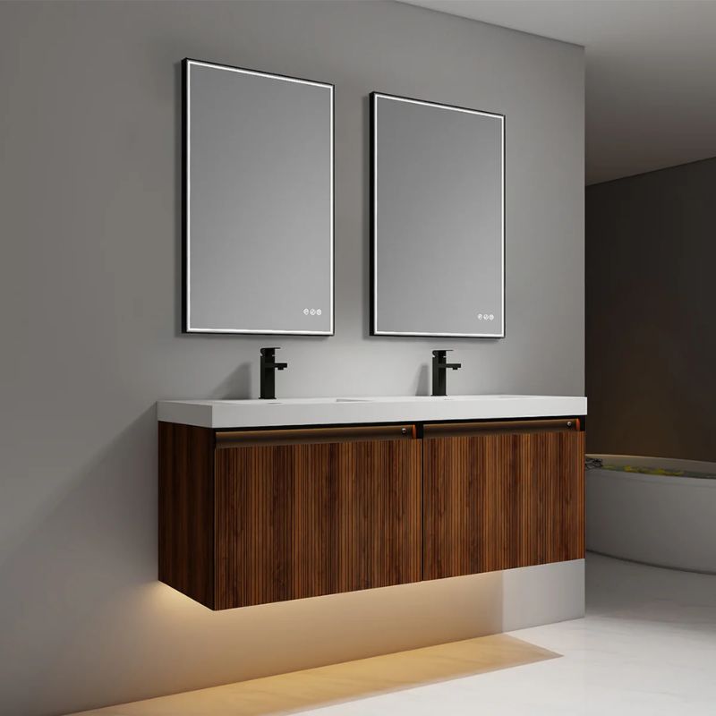 Blossom Lille 043 Wall-Mounted Vanity with Dual LED Lighting & Hidden Drawer - Quality Home Distribution