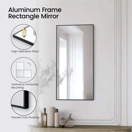 Blossom FM1 Metal Framed Wall Mirror - Shatterproof & Rust-Resistant Design - Quality Home Distribution