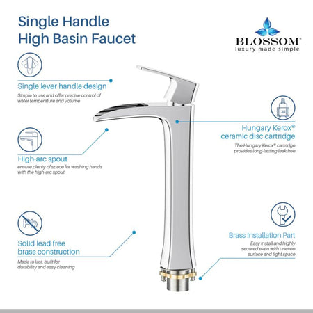 Blossom F01-305 Single Handle Bathroom Faucet – 4-Piece Contractor Value Pack - Quality Home Distribution