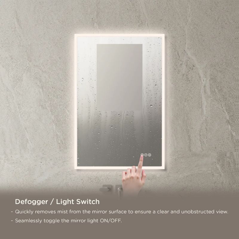 Blossom Beta LED Backlit Mirror with Frosted Sides and Built-In Defogger - Quality Home Distribution