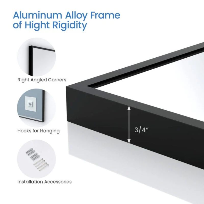 Blossom FM1 Metal Framed Wall Mirror - Shatterproof & Rust-Resistant Design - Quality Home Distribution